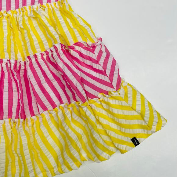 NWT Deux Par Deux Size 5 Striped Seersucker Dress in Aurora Pink - Picture 3 of 5